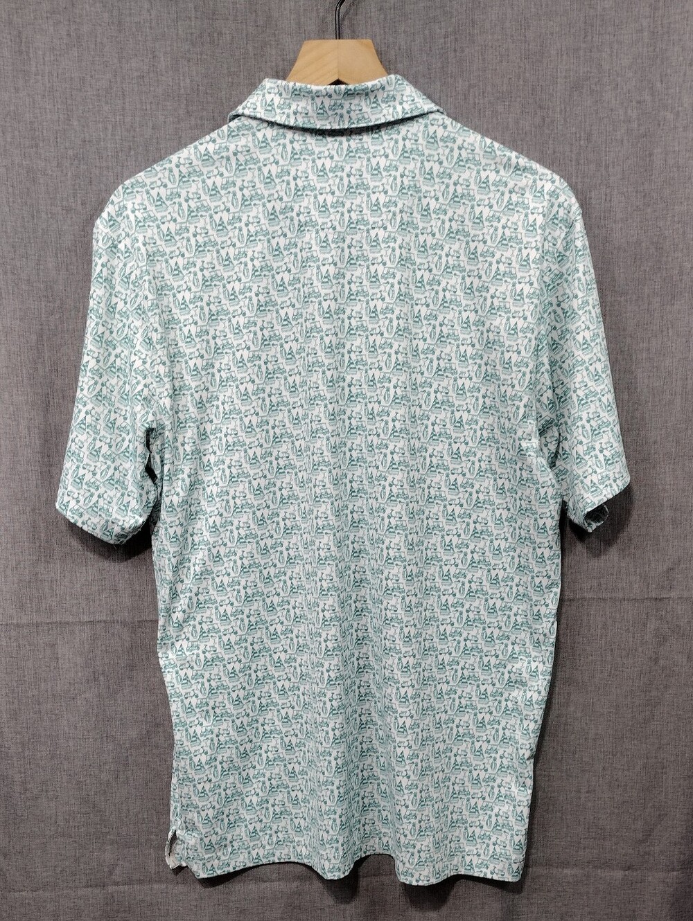 Walter Hagen Novelty Print Polo Shirt Mens S Green Golf Casual Retro 90s Y2K - Picture 6 of 9